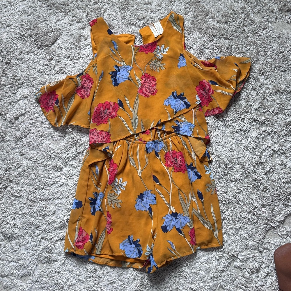 Japna Mustard Floral Romper
